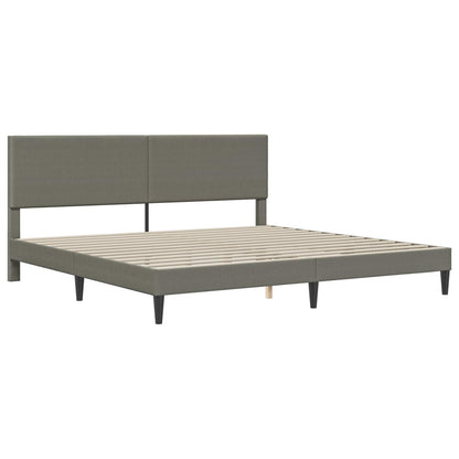 Bedframe met hoofdeinde Lichtgrijs 200 x 200 cm Katoen Stof