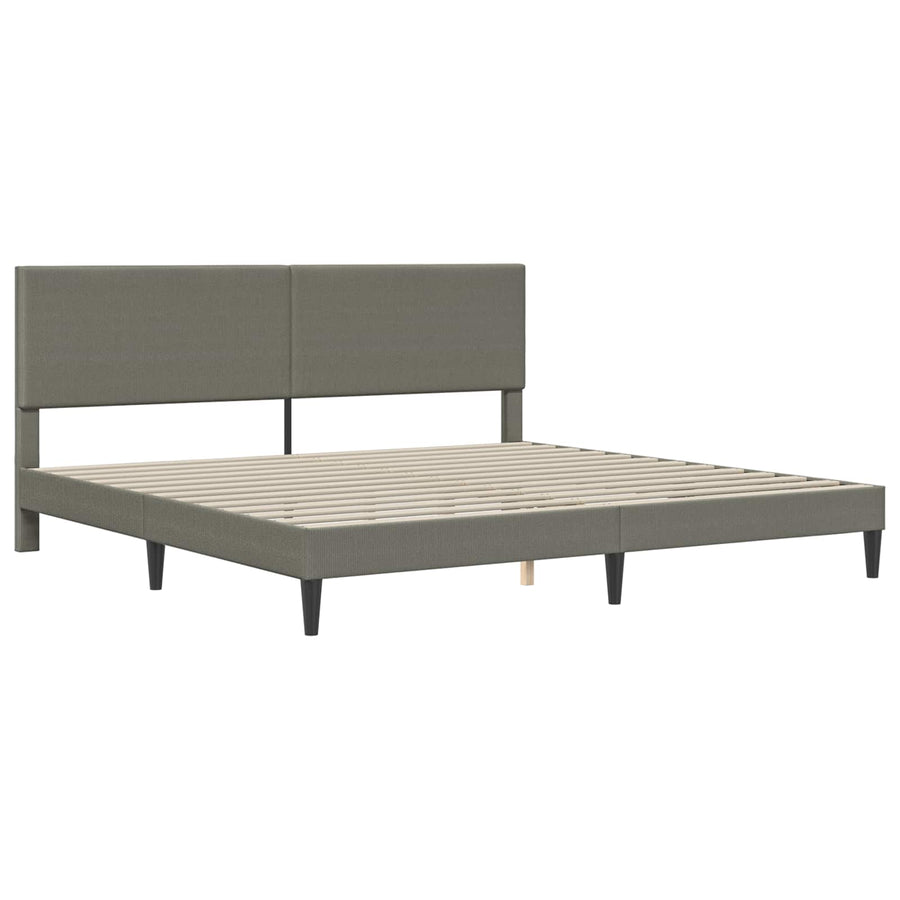 Bedframe met hoofdeinde Lichtgrijs 200 x 200 cm Katoen Stof