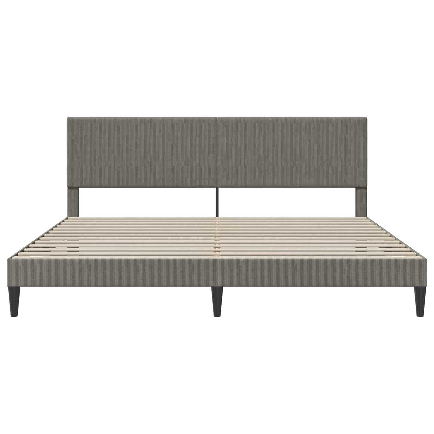 Bedframe met hoofdeinde Lichtgrijs 200 x 200 cm Katoen Stof
