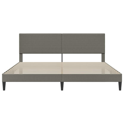 Bedframe met hoofdeinde Lichtgrijs 200 x 200 cm Katoen Stof