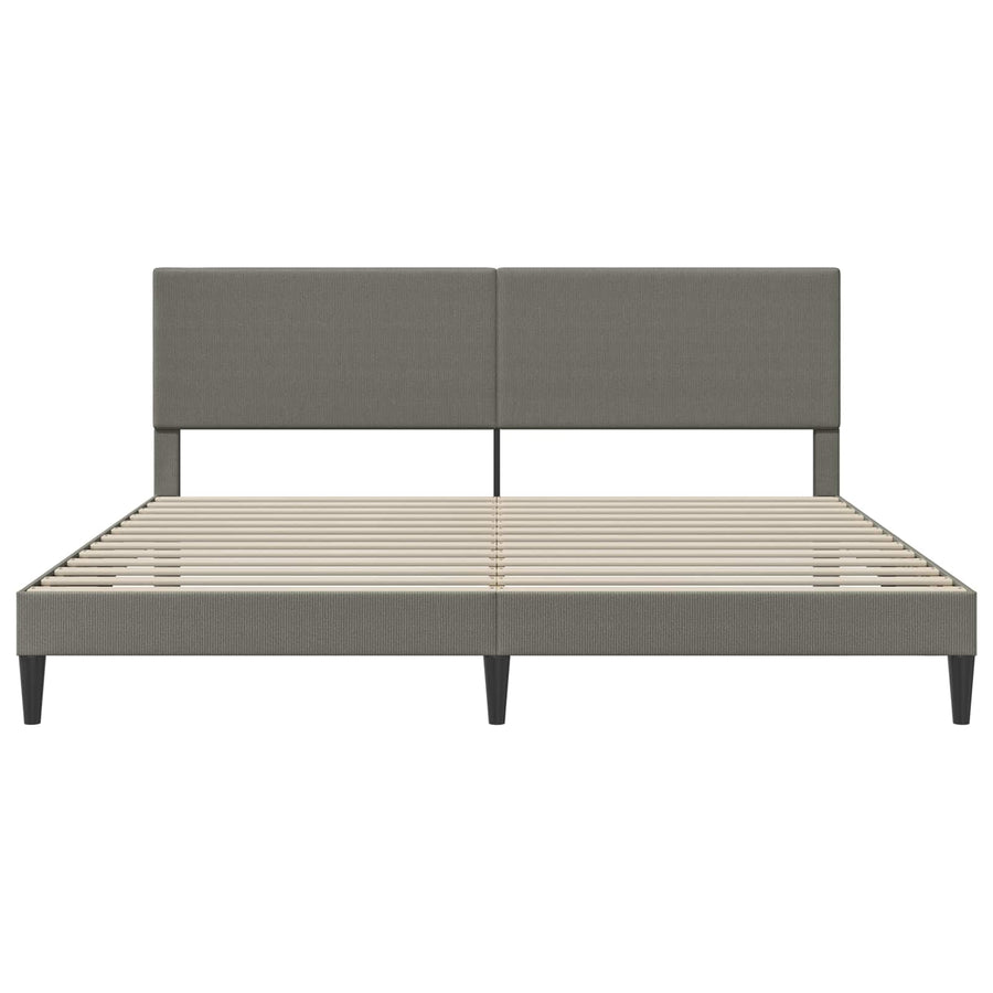 Bedframe met hoofdeinde Lichtgrijs 200 x 200 cm Katoen Stof