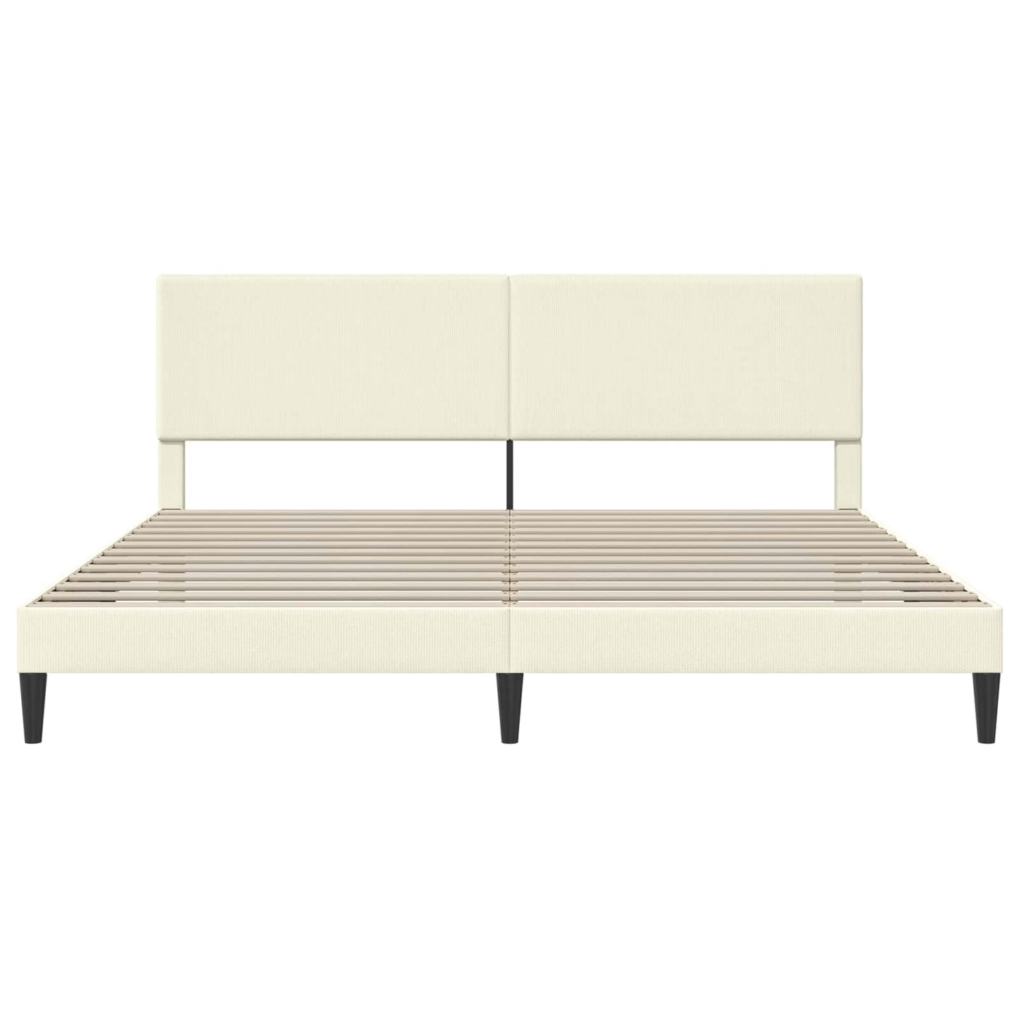 Bedframe met hoofdeinde Crèmekleurig 200 x 200 cm Katoen Stof