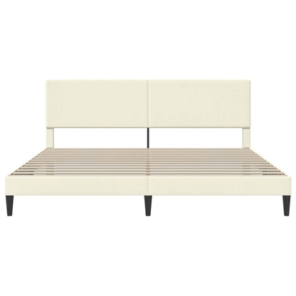Bedframe met hoofdeinde Crèmekleurig 200 x 200 cm Katoen Stof