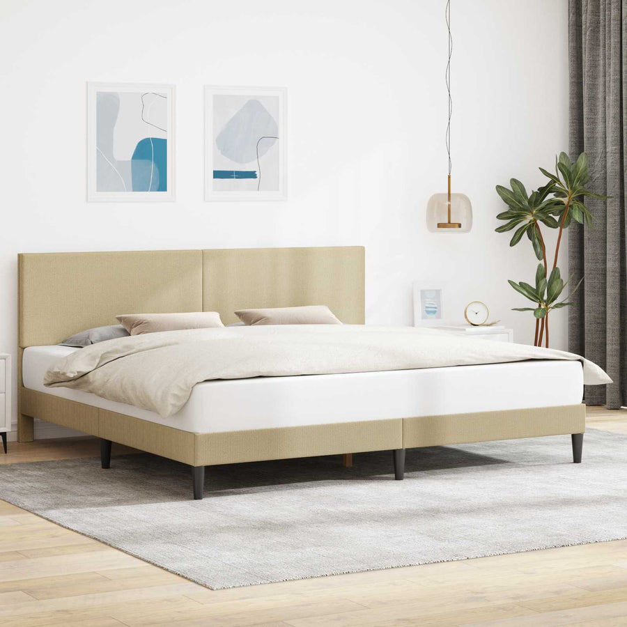 Bedframe Lichtgroen Grijs 200 x 200 cm Katoen Stof