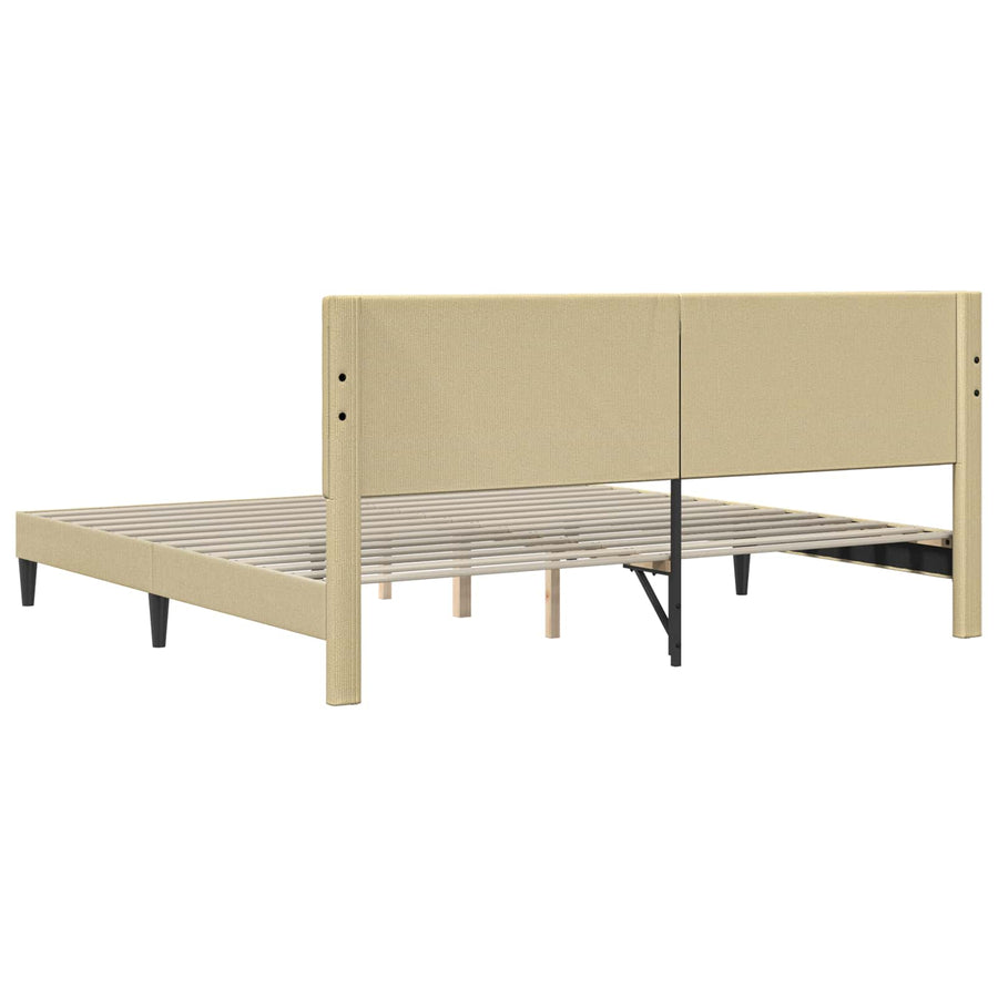 Bedframe Lichtgroen Grijs 200 x 200 cm Katoen Stof