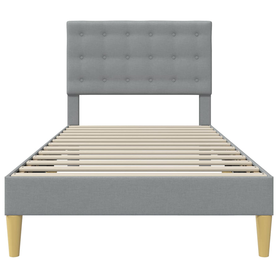 Bedframe met hoofdeinde Lichtgrijs 80 x 200 cm Stof
