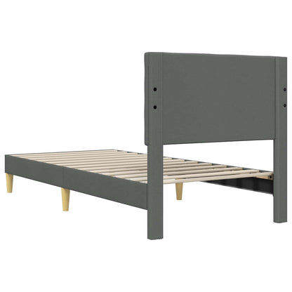 Bedframe met hoofdeinde Donkergrijs 80 x 200 cm Stof
