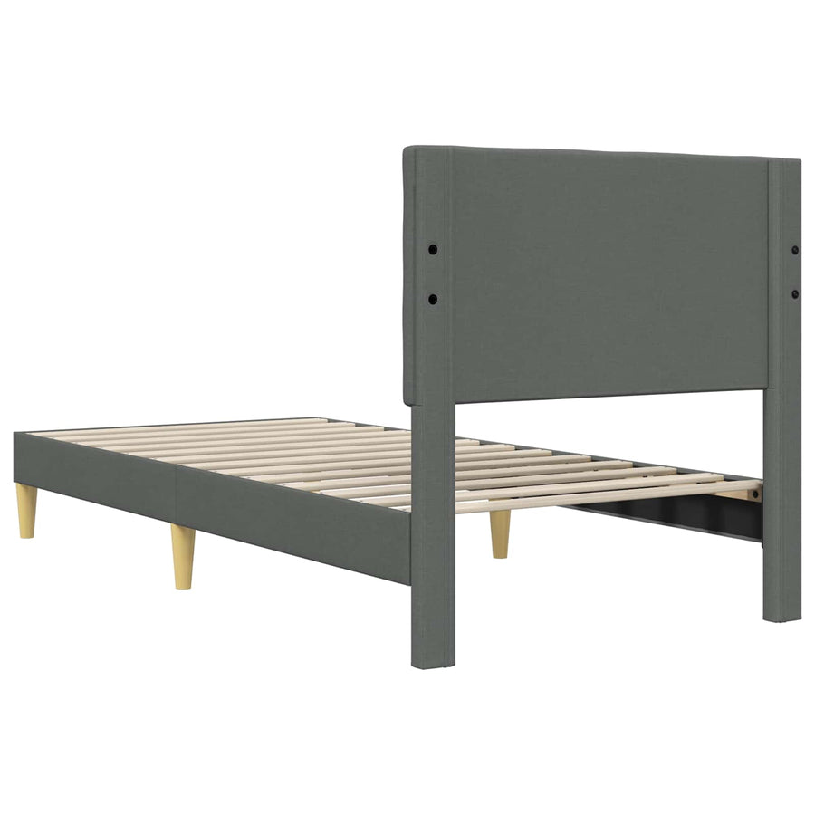 Bedframe met hoofdeinde Donkergrijs 80 x 200 cm Stof