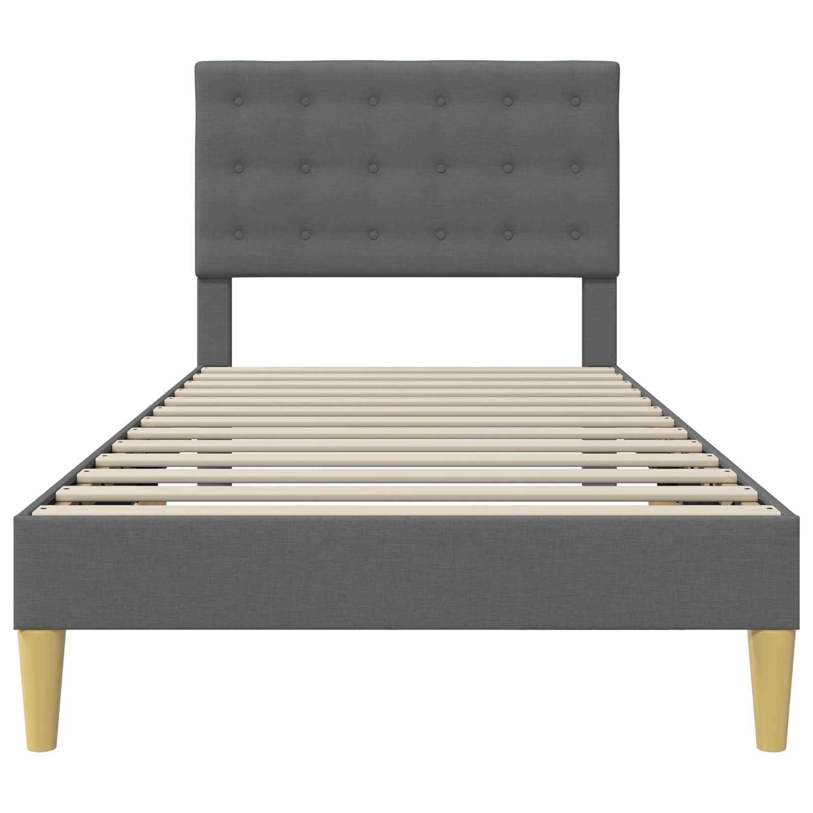 Bedframe met hoofdeinde Donkergrijs 80 x 200 cm Stof