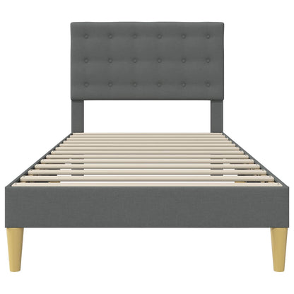 Bedframe met hoofdeinde Donkergrijs 80 x 200 cm Stof