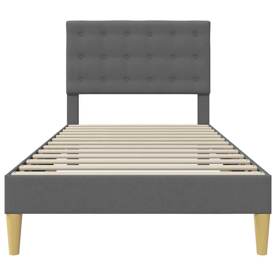 Bedframe met hoofdeinde Donkergrijs 80 x 200 cm Stof