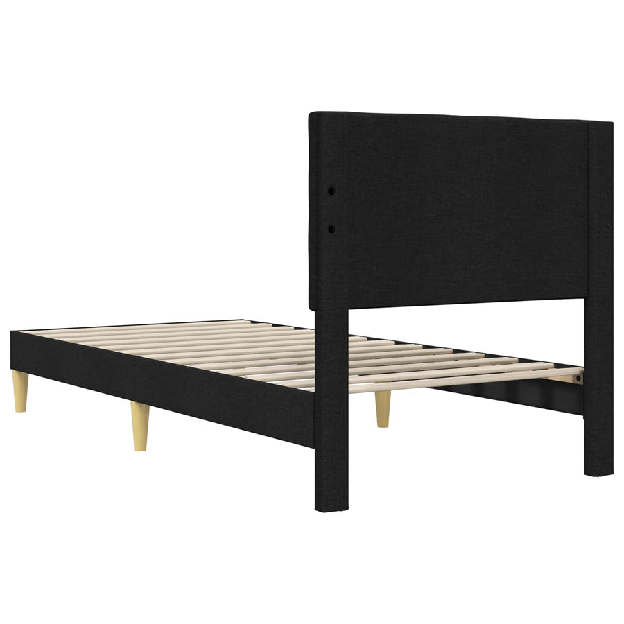 Bedframe met hoofdeinde Zwart 80 x 200 cm Stof
