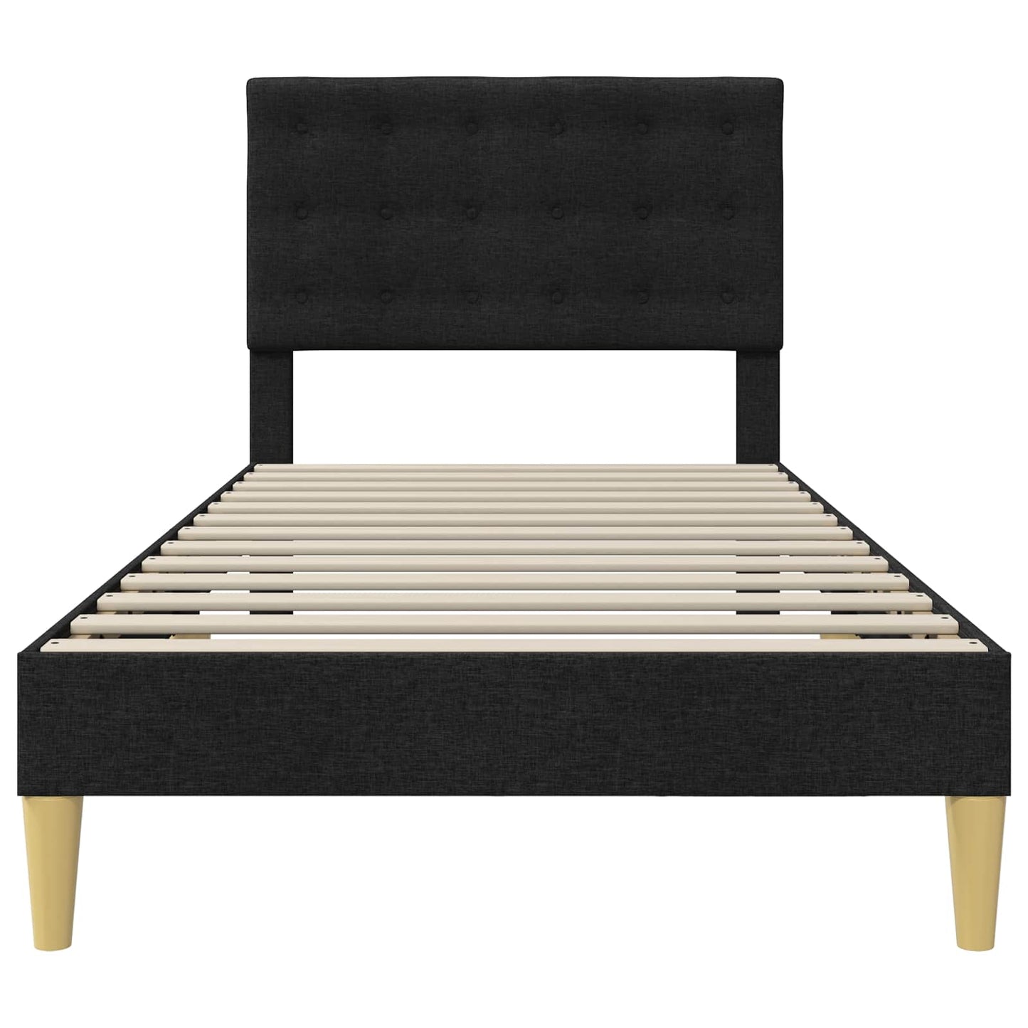 Bedframe met hoofdeinde Zwart 80 x 200 cm Stof