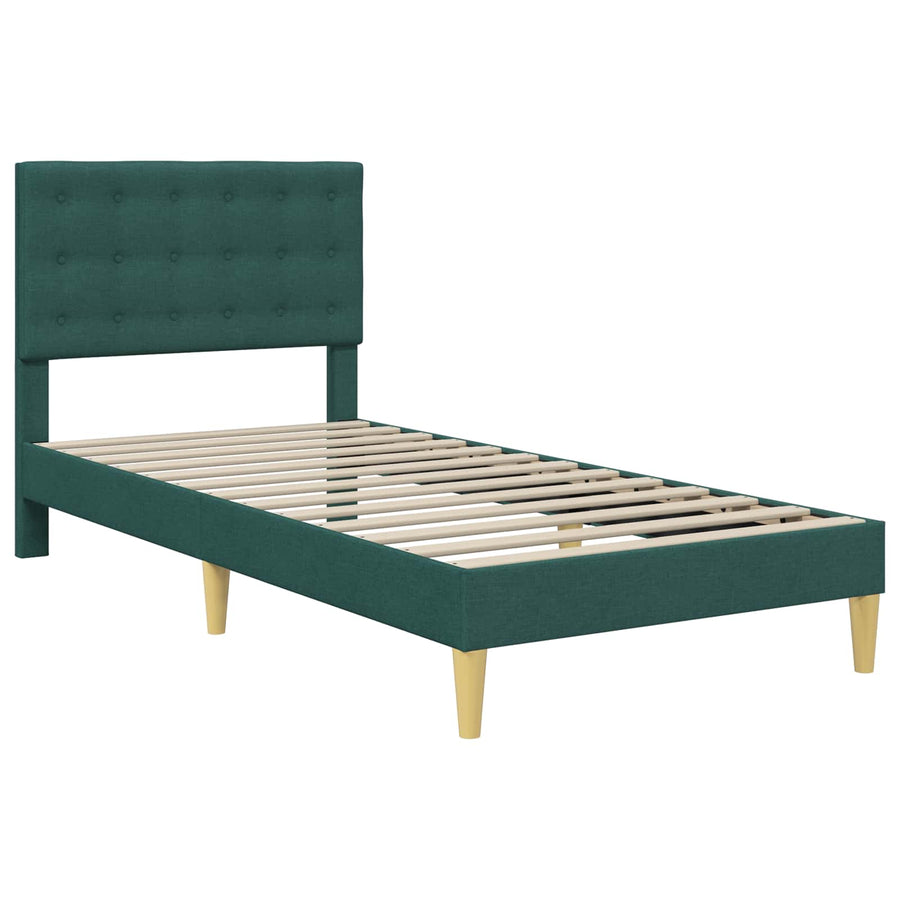 Bedframe met hoofdeinde Donkergroen 80 x 200 cm Stof