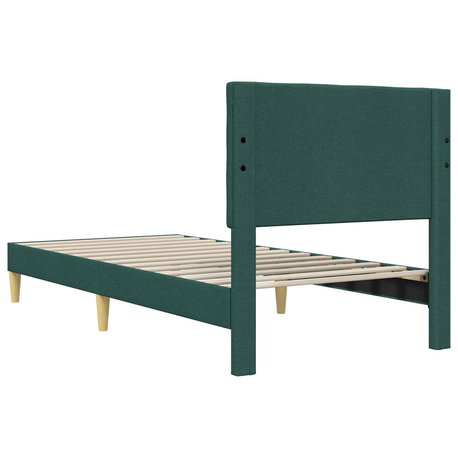 Bedframe met hoofdeinde Donkergroen 80 x 200 cm Stof