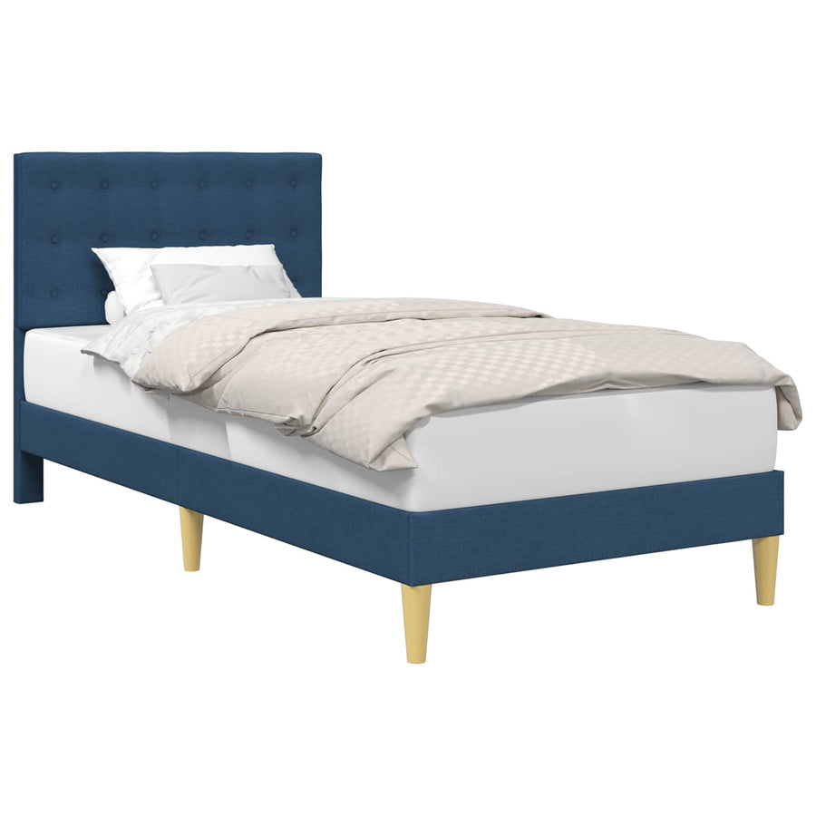 Bedframe met hoofdeinde Blauw 80 x 200 cm Stof