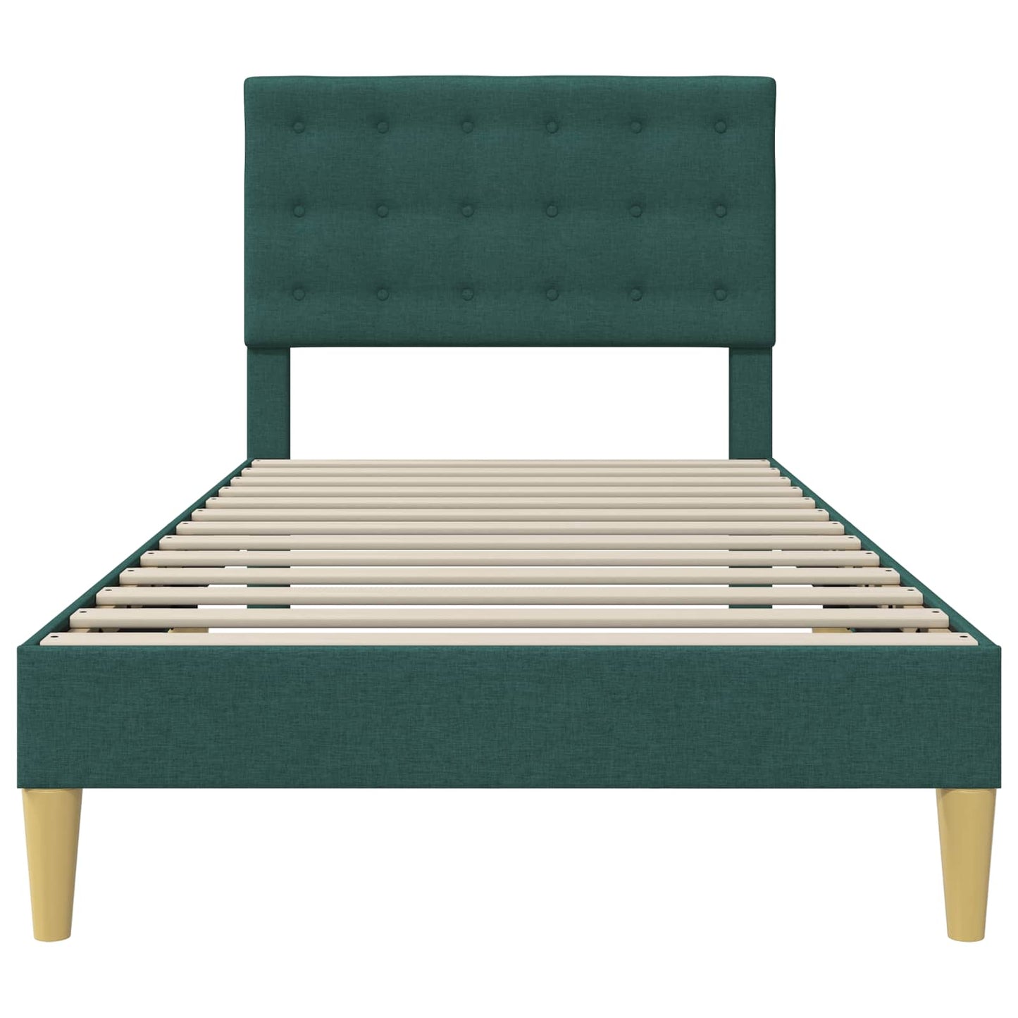 Bedframe met hoofdeinde Donkergroen 90 x 190 cm Stof