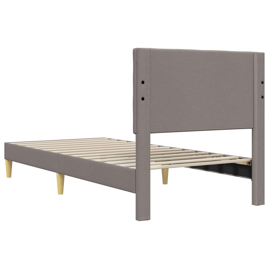 Bedframe met hoofdeinde Taupe 90 x 190 cm Stof