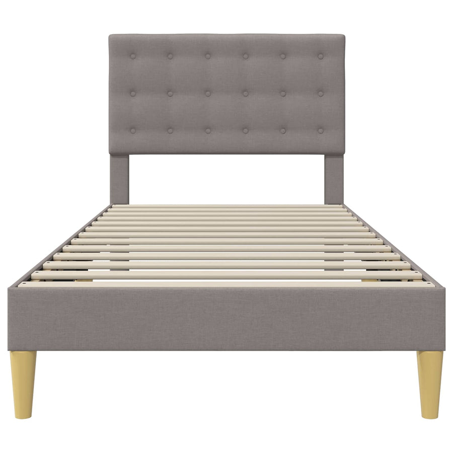 Bedframe met hoofdeinde Taupe 90 x 190 cm Stof
