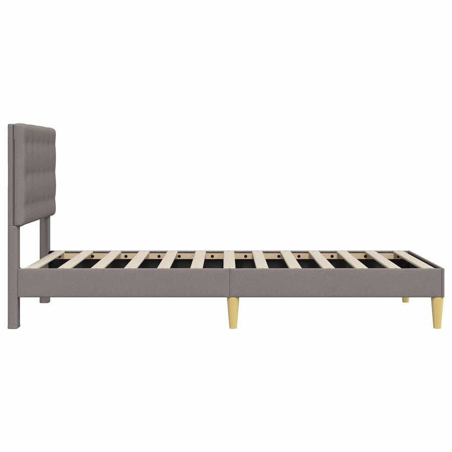 Bedframe met hoofdeinde Taupe 90 x 190 cm Stof