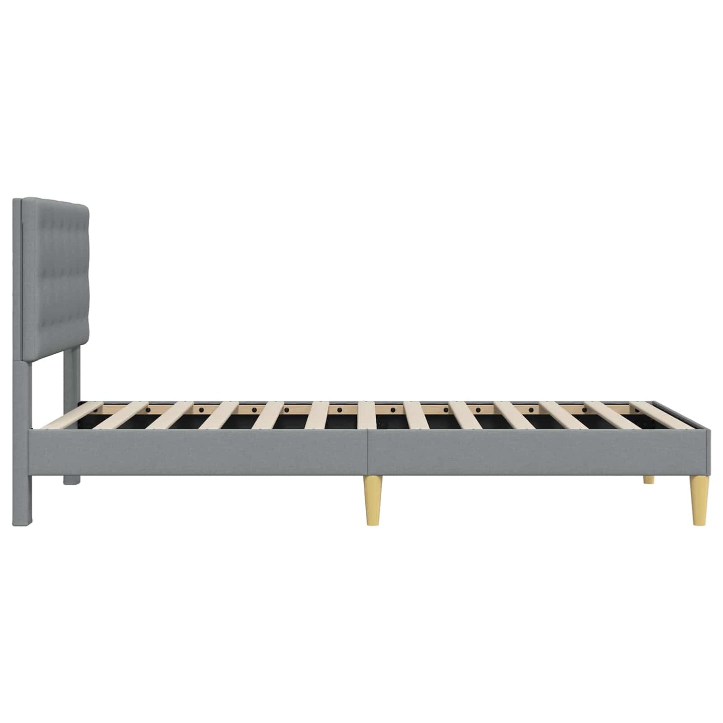 Bedframe met hoofdeinde Lichtgrijs 90 x 200 cm Stof