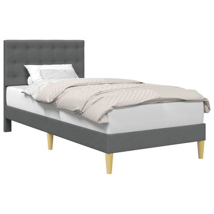 Bedframe met hoofdeinde Donkergrijs 90 x 200 cm Stof