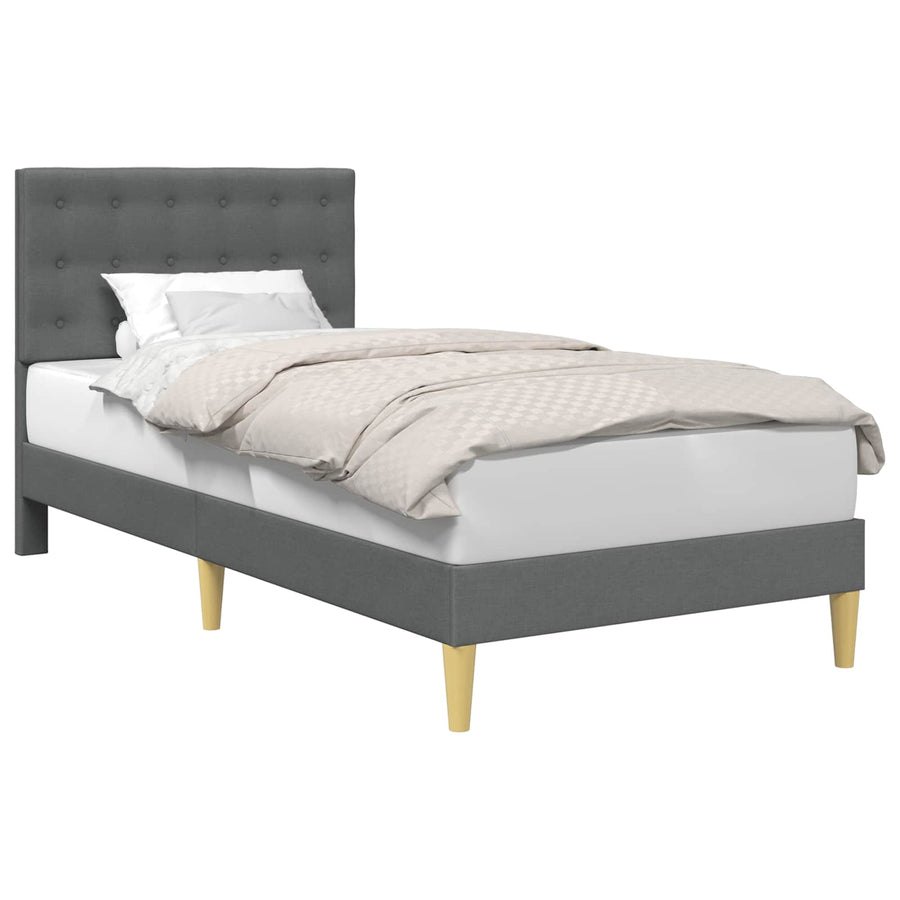 Bedframe met hoofdeinde Donkergrijs 90 x 200 cm Stof