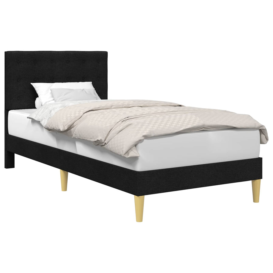 Bedframe met hoofdeinde Zwart 90 x 200 cm Stof