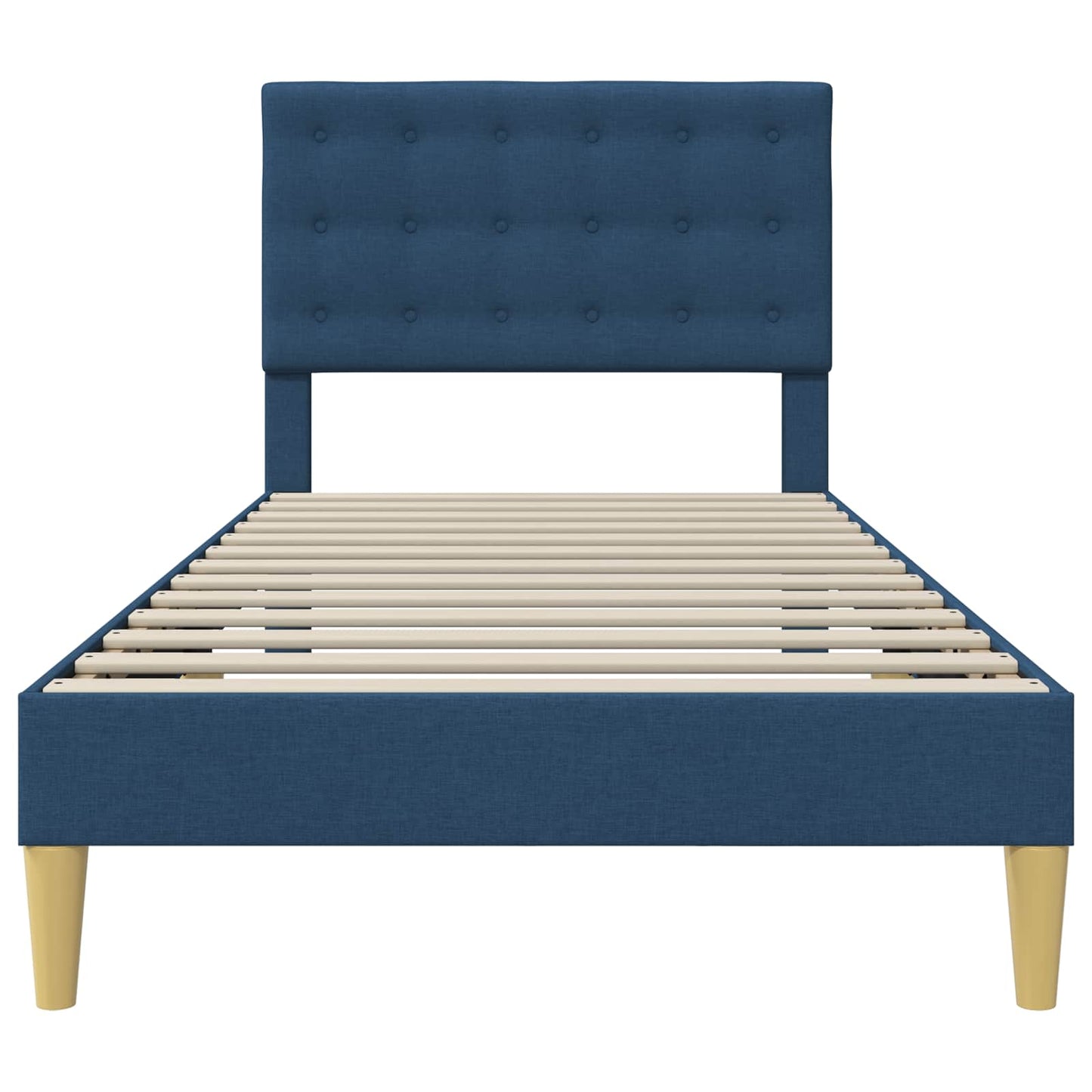 Bedframe met hoofdeinde Blauw 90 x 200 cm Stof
