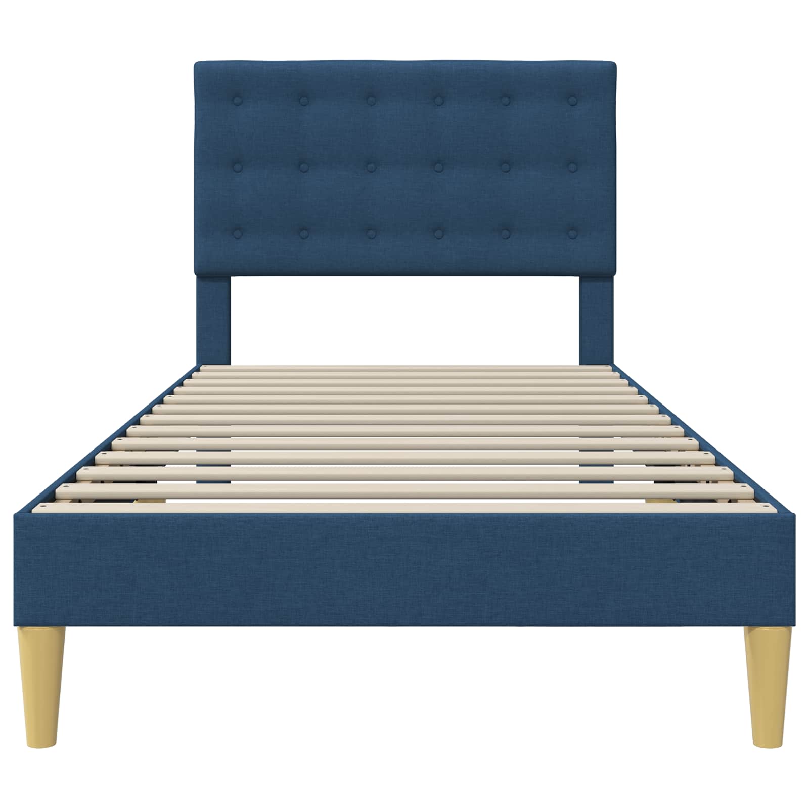 Bedframe met hoofdeinde Blauw 90 x 200 cm Stof