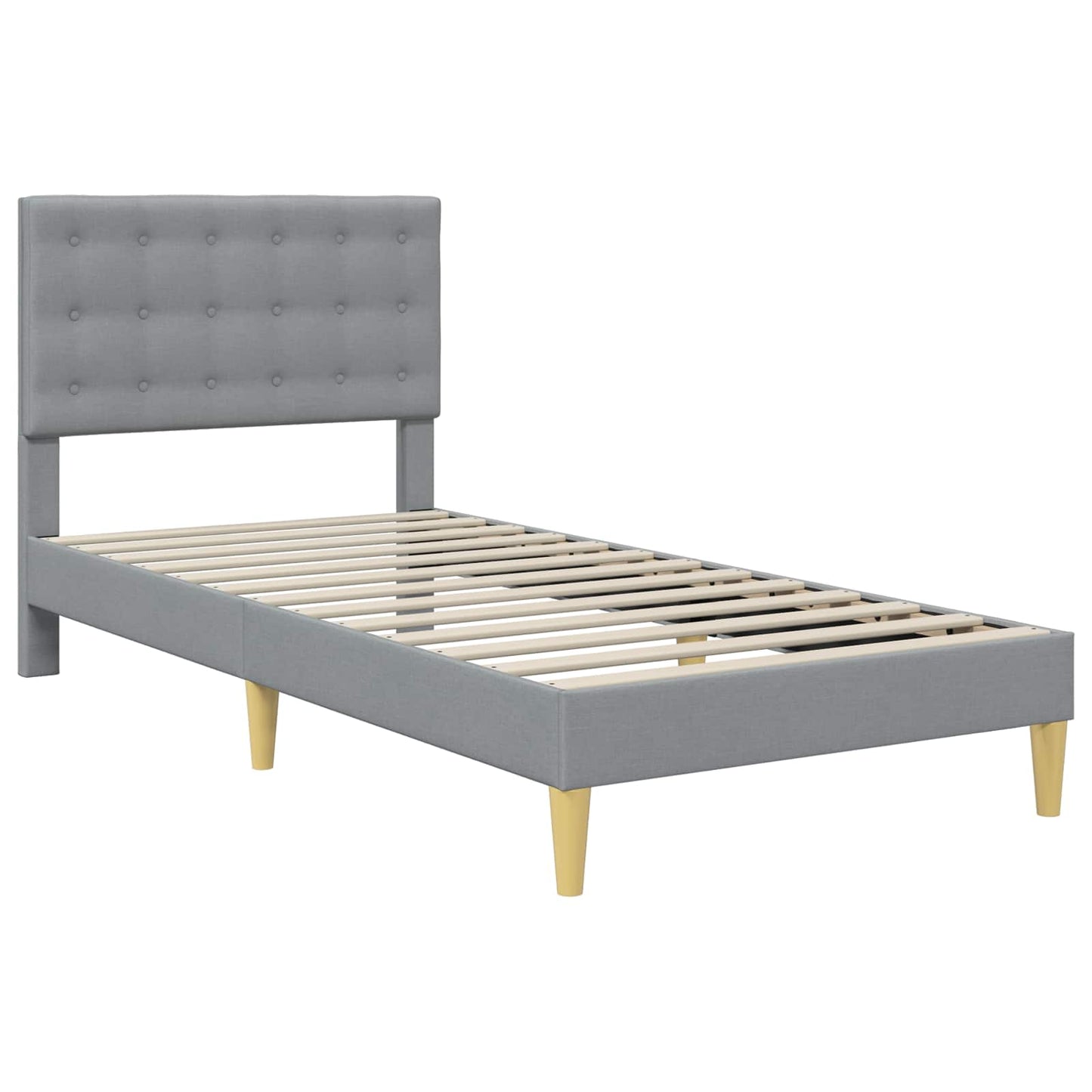 Bedframe met hoofdeinde Lichtgrijs 100 x 200 cm Stof