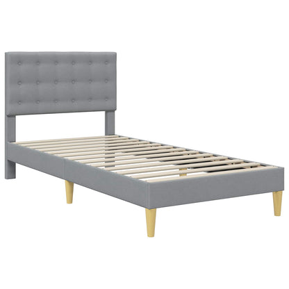Bedframe met hoofdeinde Lichtgrijs 100 x 200 cm Stof