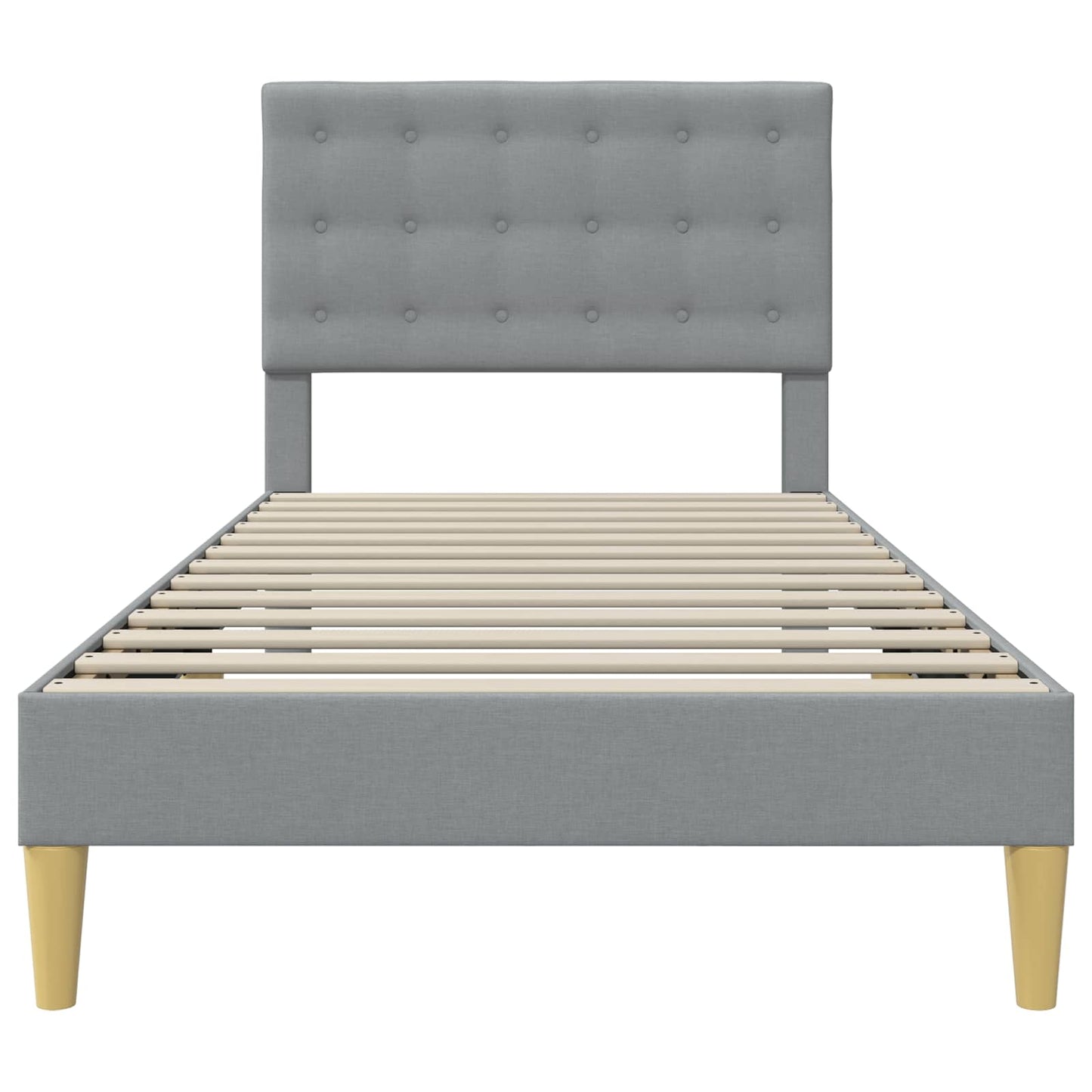 Bedframe met hoofdeinde Lichtgrijs 100 x 200 cm Stof