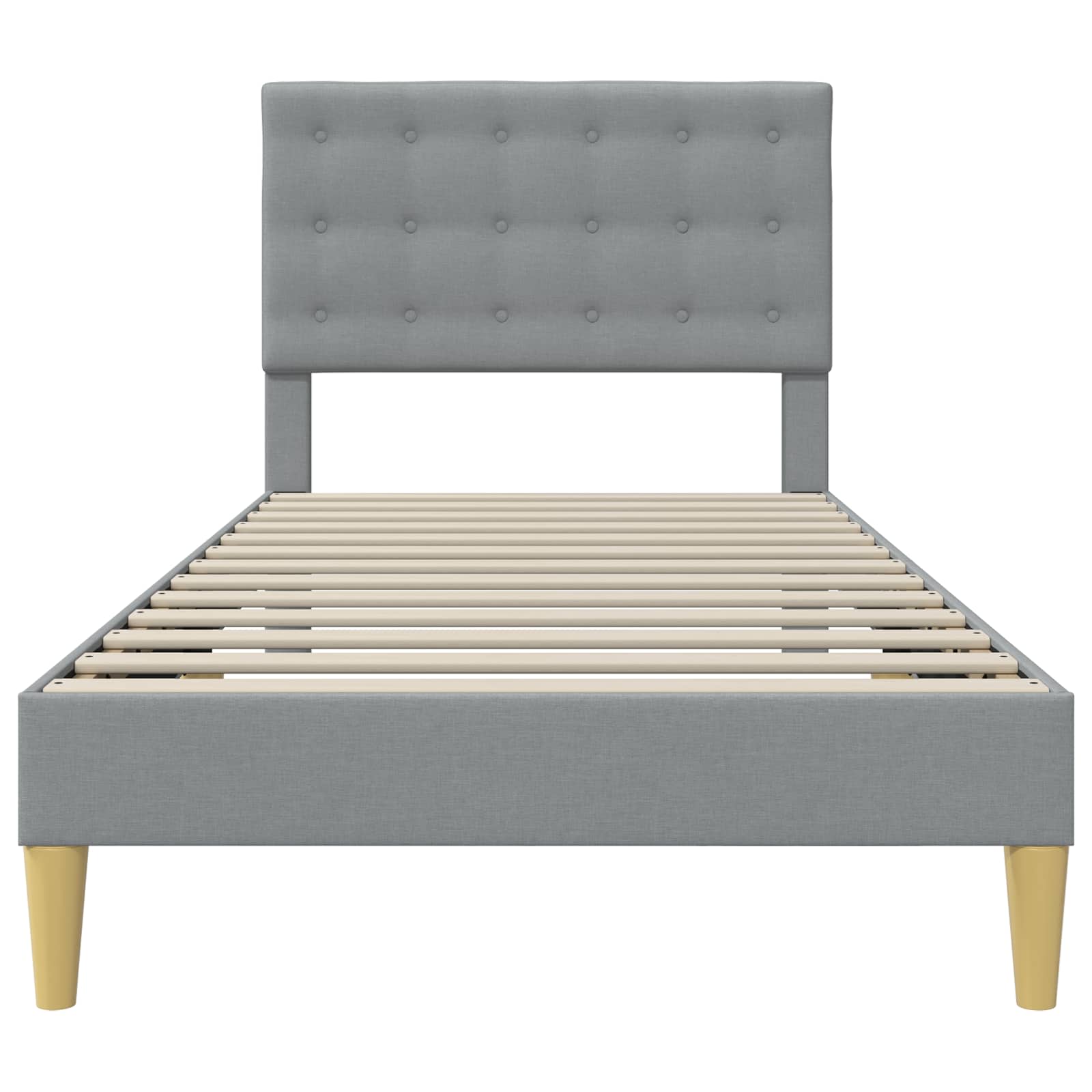 Bedframe met hoofdeinde Lichtgrijs 100 x 200 cm Stof