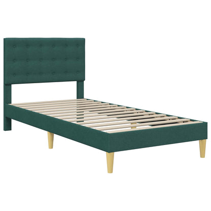 Bedframe met hoofdeinde Donkergroen 100 x 200 cm Stof