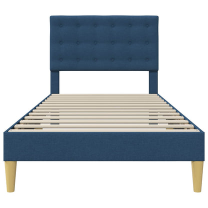Bedframe met hoofdeinde Blauw 100 x 200 cm Stof