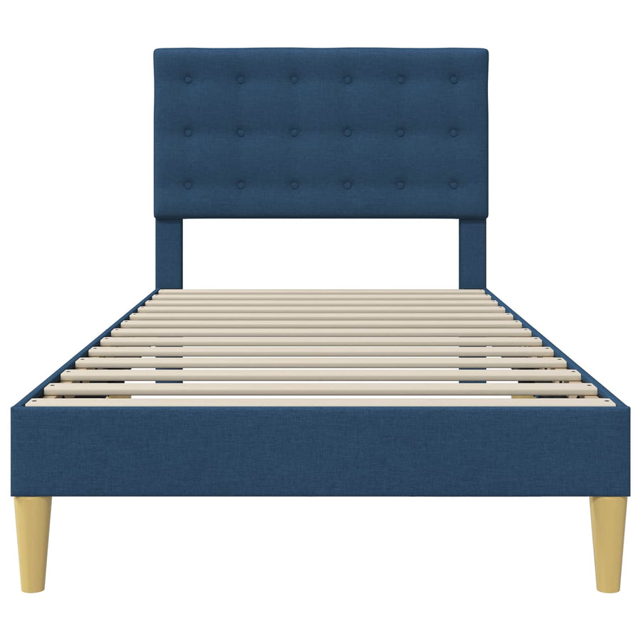 Bedframe met hoofdeinde Blauw 100 x 200 cm Stof