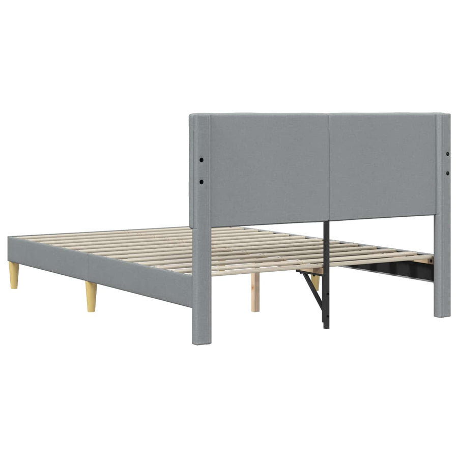 Bedframe met hoofdeinde Lichtgrijs 120 x 190 cm Stof