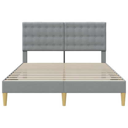 Bedframe met hoofdeinde Lichtgrijs 120 x 190 cm Stof