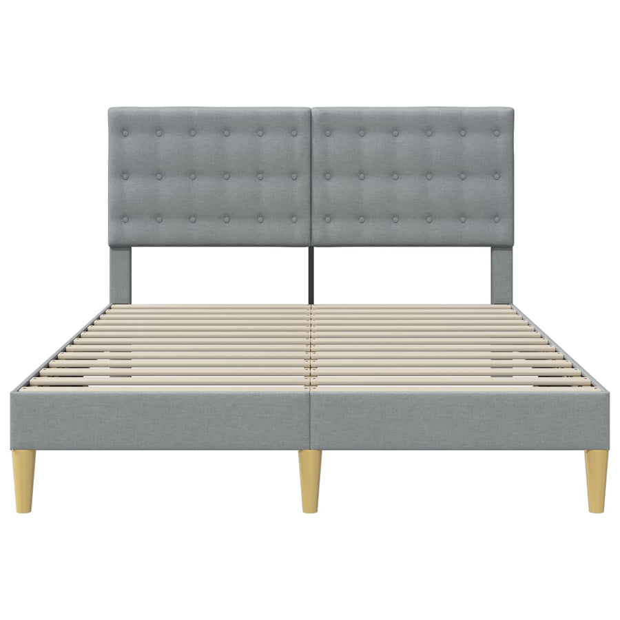 Bedframe met hoofdeinde Lichtgrijs 120 x 190 cm Stof
