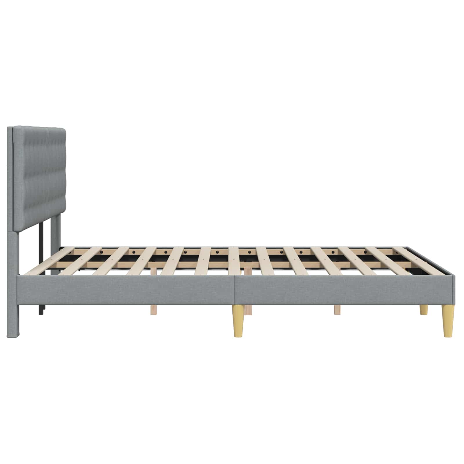 Bedframe met hoofdeinde Lichtgrijs 120 x 190 cm Stof