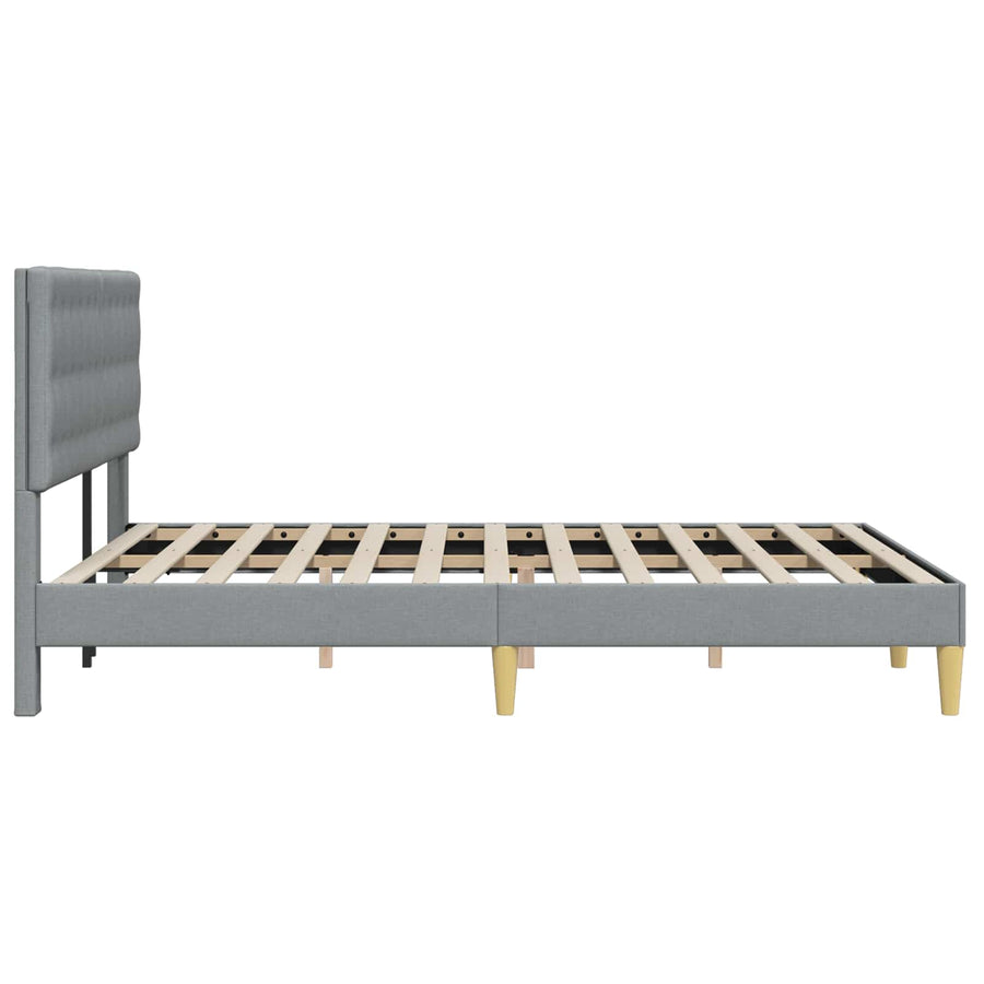Bedframe met hoofdeinde Lichtgrijs 120 x 190 cm Stof