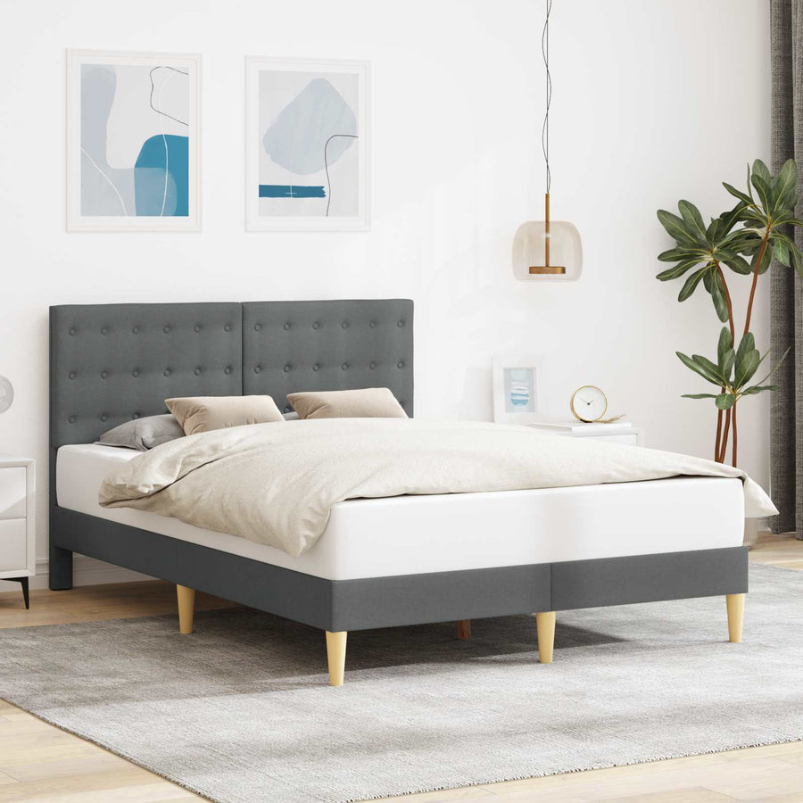 Bedframe met hoofdeinde Donkergrijs 120 x 200 cm Stof