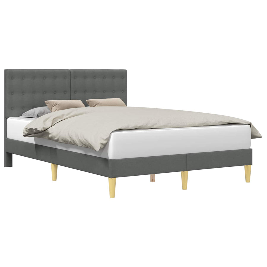 Bedframe met hoofdeinde Donkergrijs 120 x 200 cm Stof