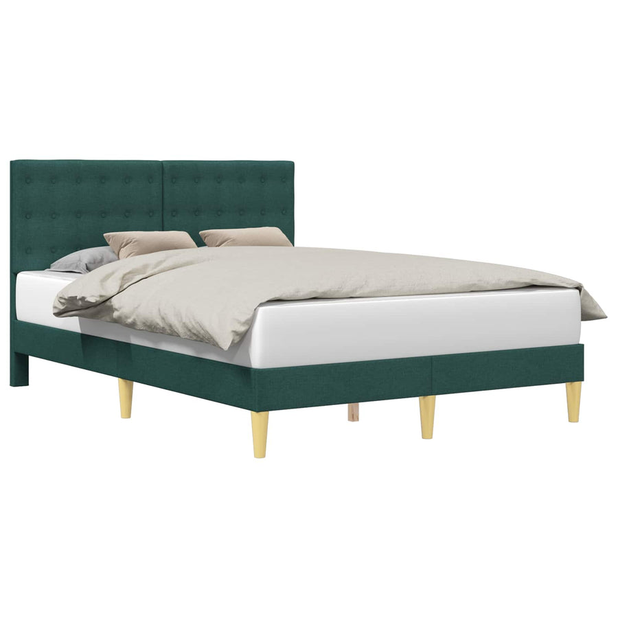 Bedframe met hoofdeinde Donkergroen 120 x 200 cm Stof