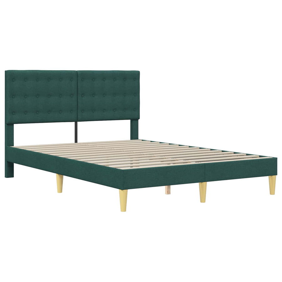 Bedframe met hoofdeinde Donkergroen 120 x 200 cm Stof