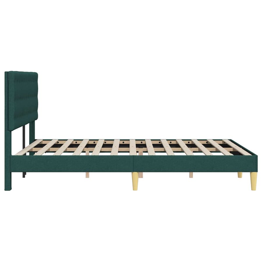 Bedframe met hoofdeinde Donkergroen 120 x 200 cm Stof