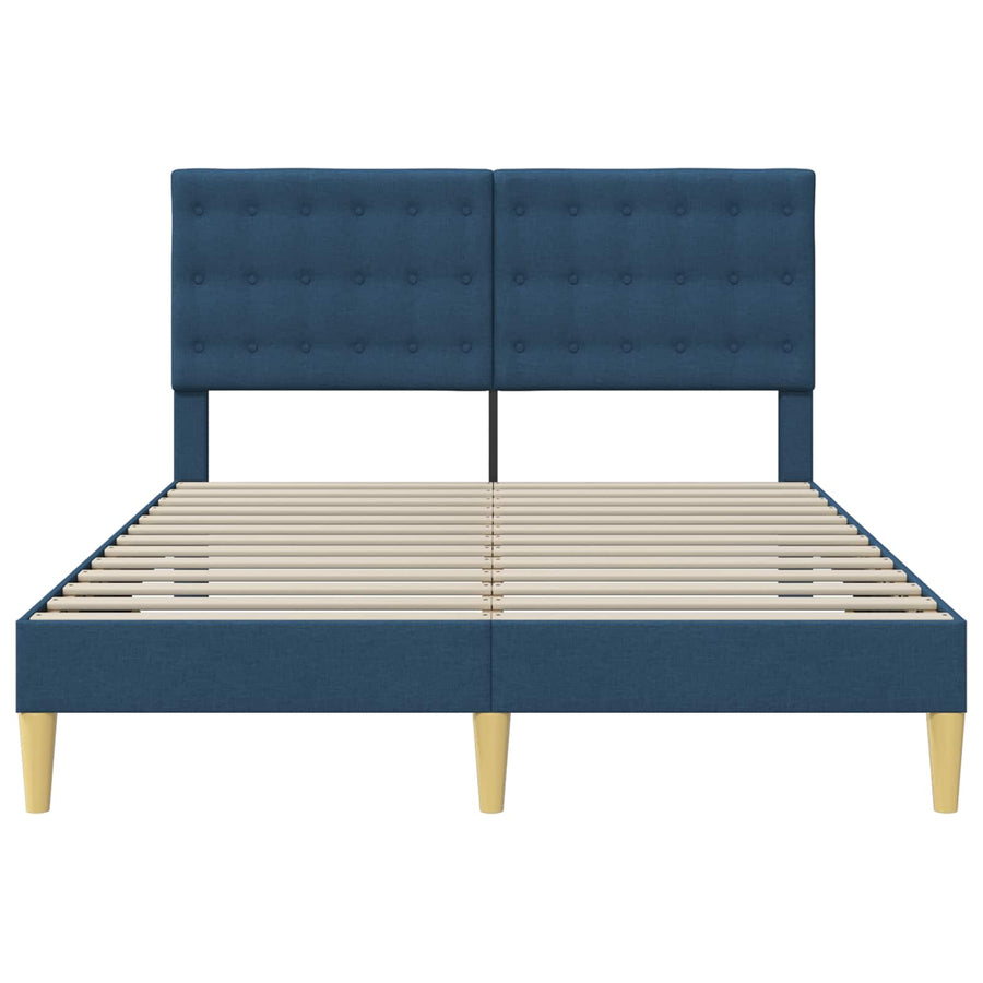 Bedframe met hoofdeinde Blauw 120 x 200 cm Stof
