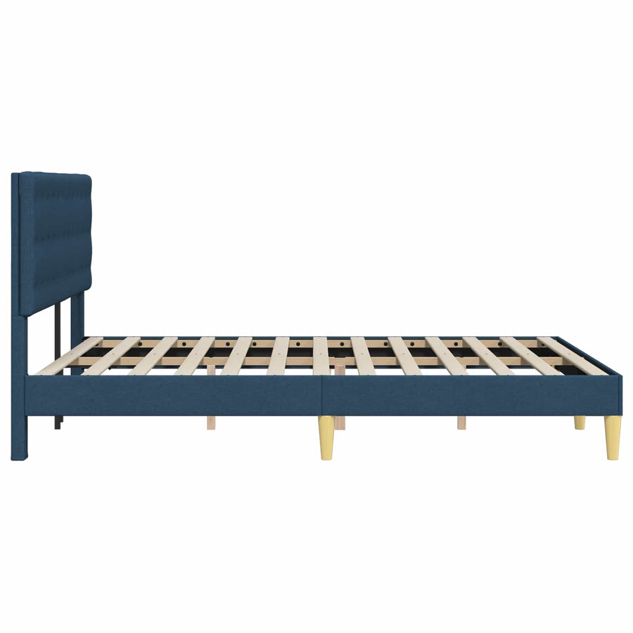Bedframe met hoofdeinde Blauw 120 x 200 cm Stof