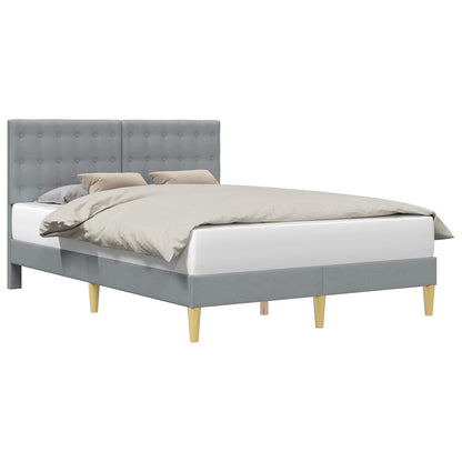 Bedframe met hoofdeinde Lichtgrijs 140 x 190 cm Stof